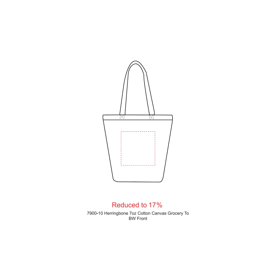 Herringbone 7oz Cotton Canvas Grocery Tote - 7900-10 Natural