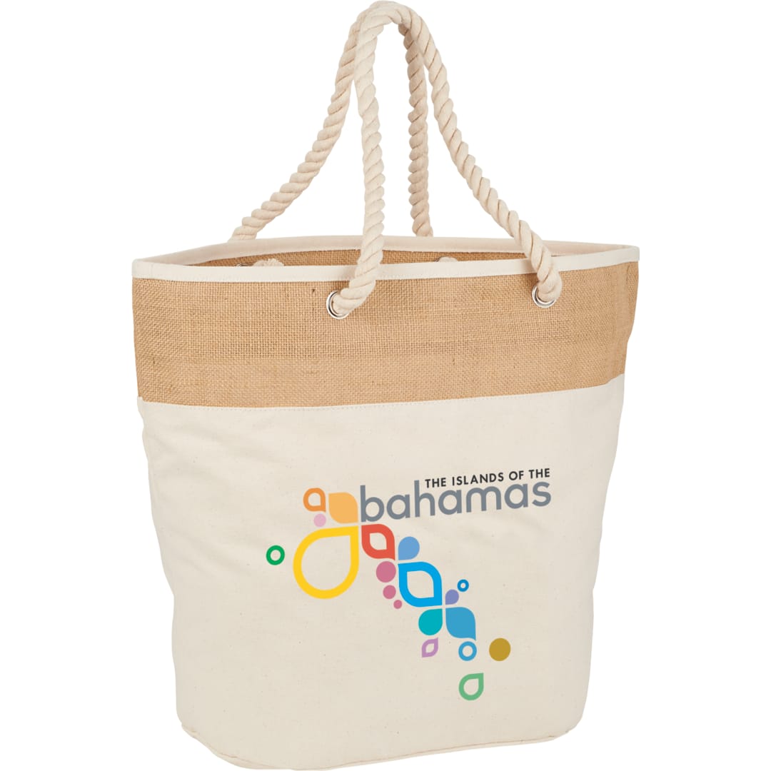 Jute Accent 12oz Cotton Canvas Rope Tote - 7900-22 Natural