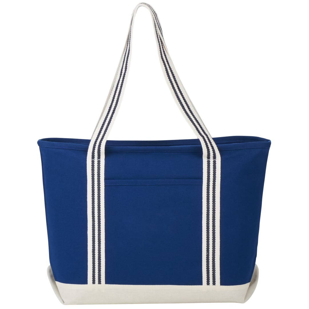 Atlantic Stripe 20oz Cotton Zippered Tote - 7900-32 Blue
