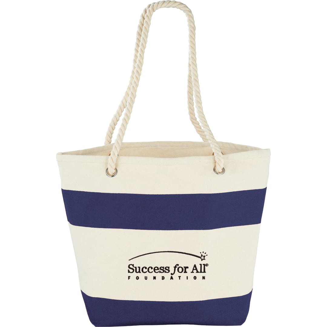 Capri Stripes 12oz Cotton Canvas Shopper Tote - 7900-40 Blue