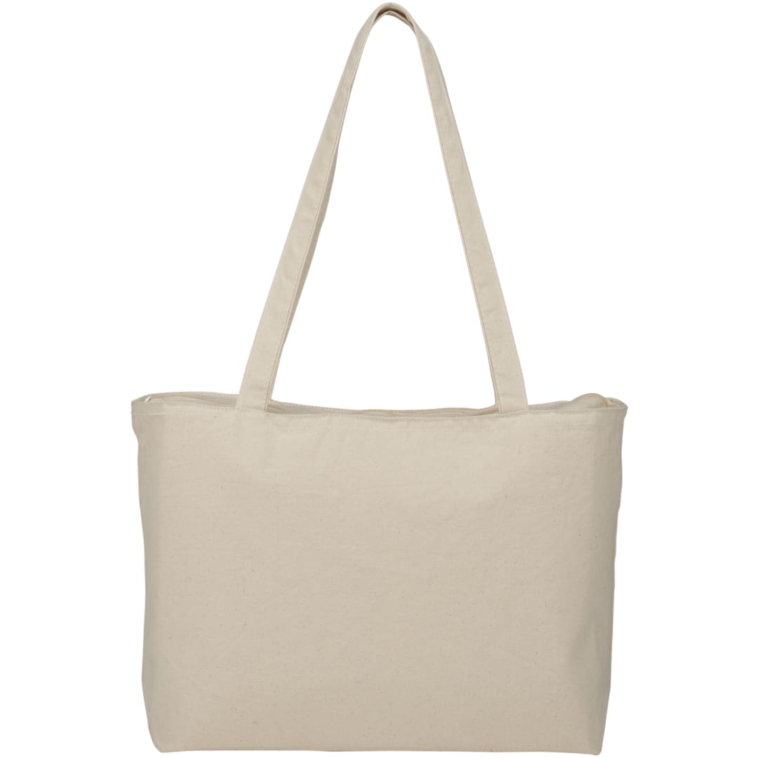 Zippered 12oz Cotton Canvas Shopper Tote - 7900-46 Natural