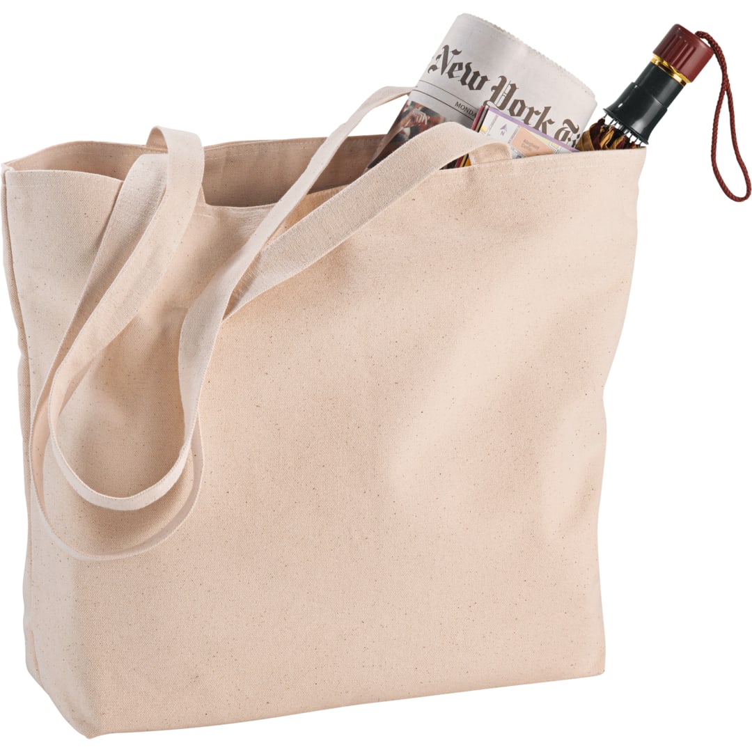 Zippered 12oz Cotton Canvas Shopper Tote - 7900-46