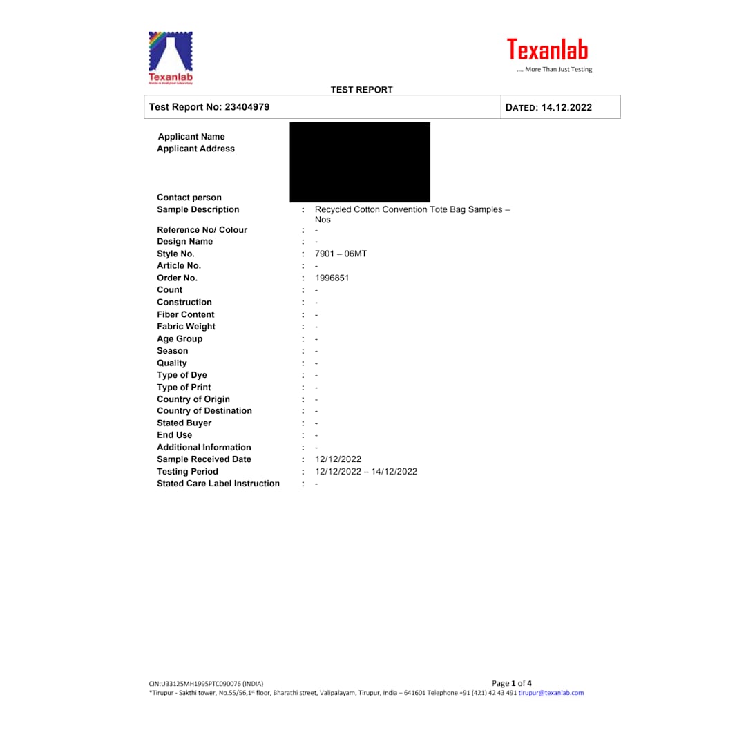 Recycled Cotton Convention Tote - 7901-06 Multi