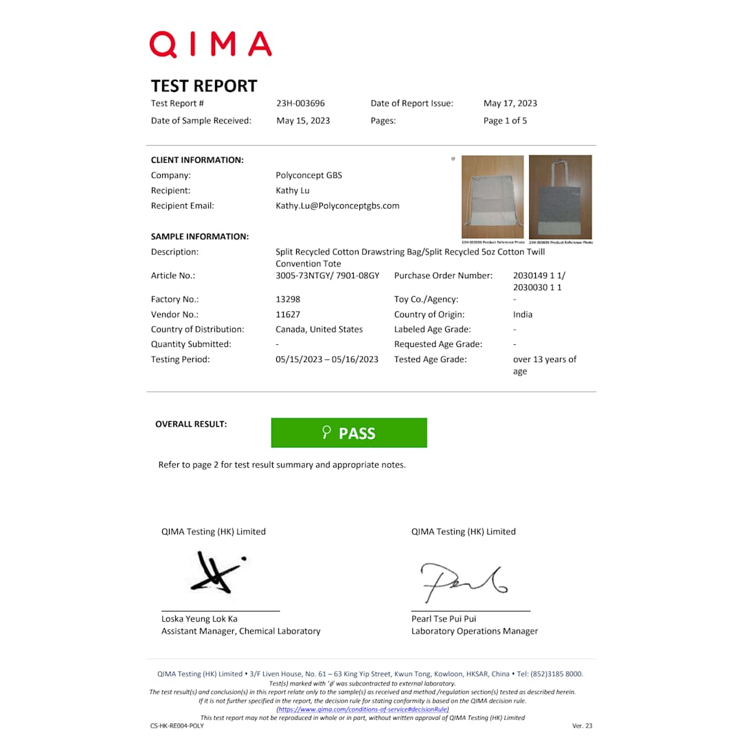 Split Recycled 5oz Cotton Twill Convention Tote - 7901-08 Black