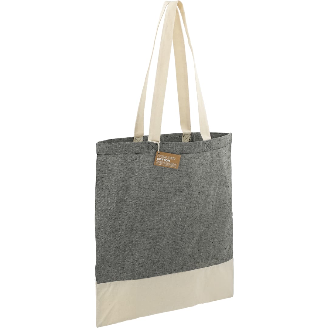 Split Recycled 5oz Cotton Twill Convention Tote - 7901-08 Black