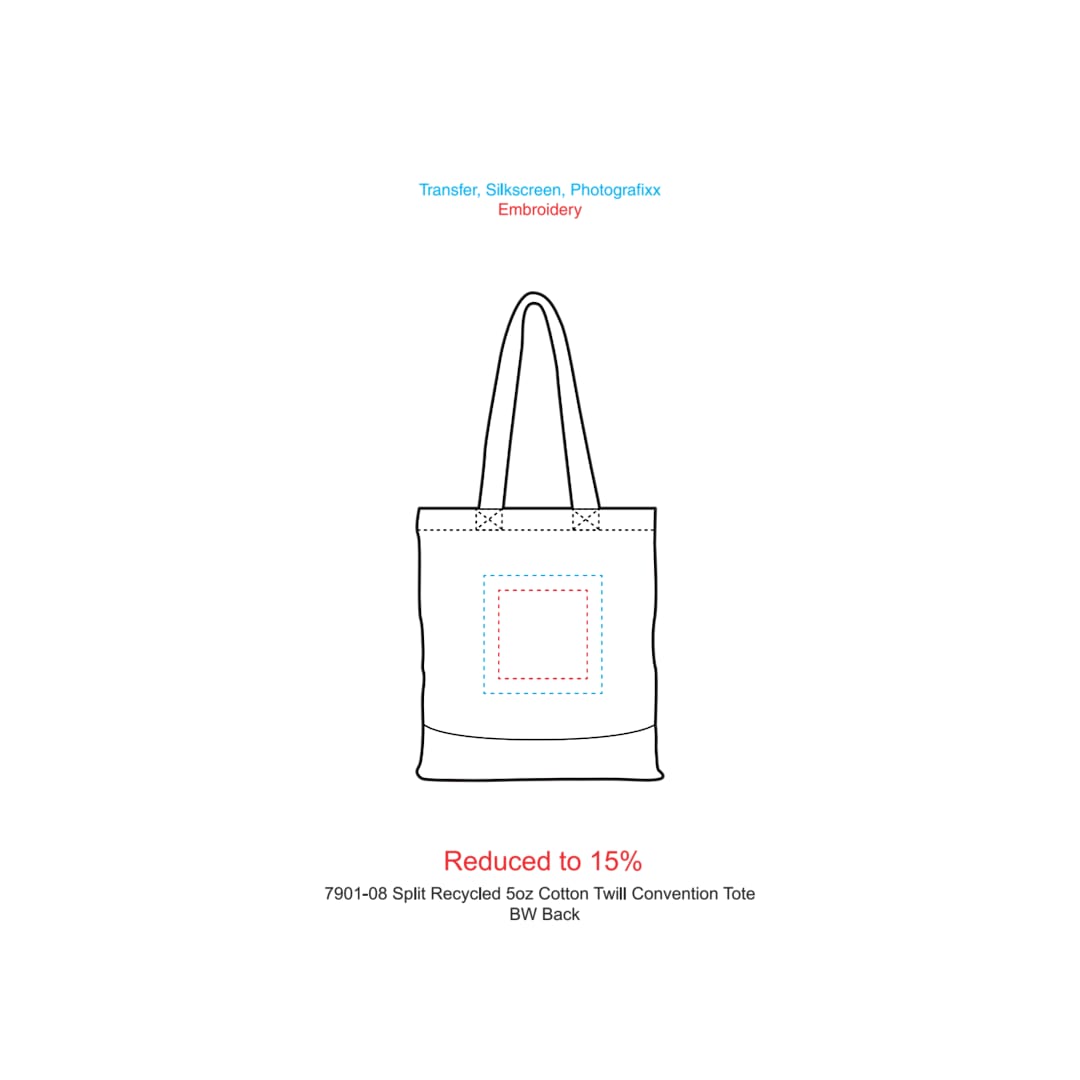 Split Recycled 5oz Cotton Twill Convention Tote - 7901-08 Black