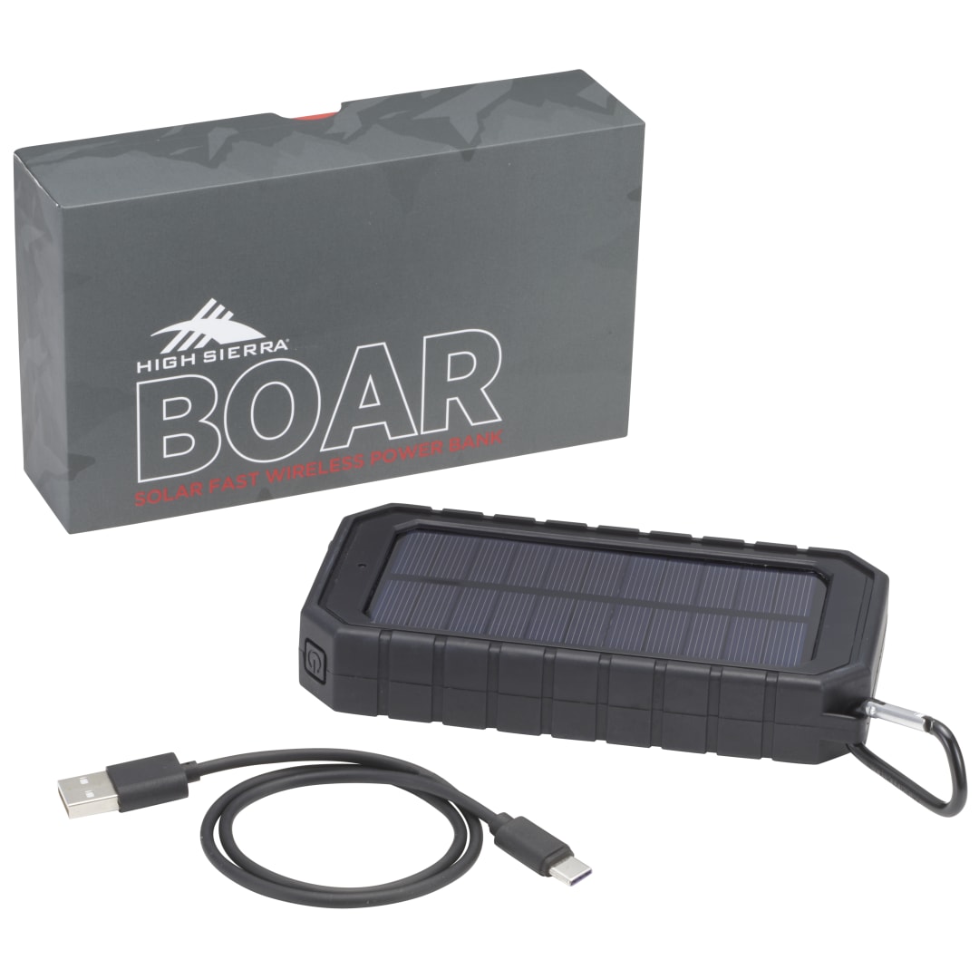 High Sierra High Sierra® IPX 5 Solar Fast Wireless Power Bank - 8053-09 Black