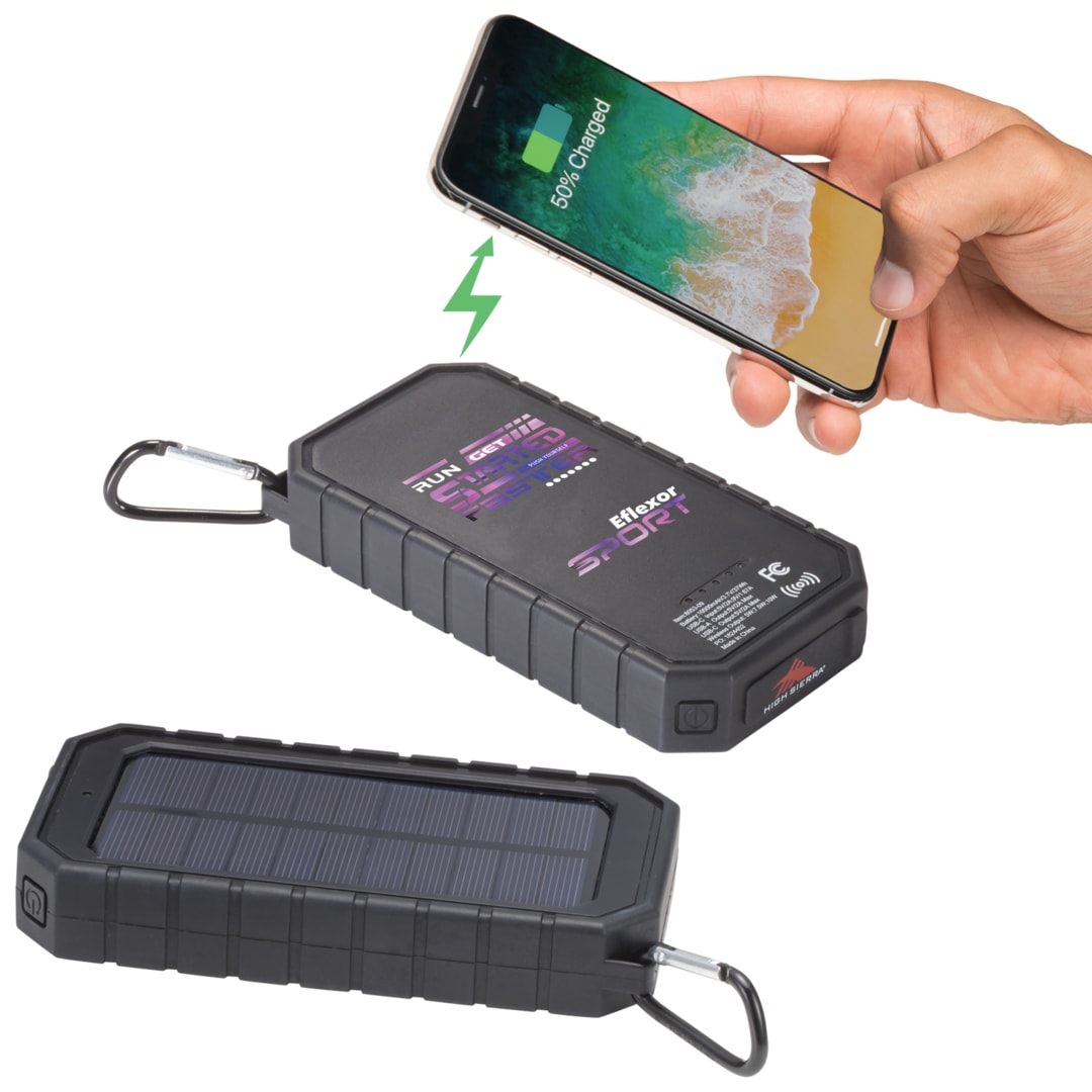High Sierra High Sierra® IPX 5 Solar Fast Wireless Power Bank - 8053-09 Black
