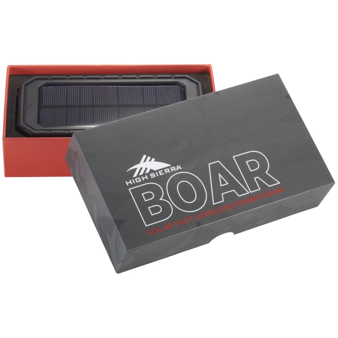 High Sierra High Sierra® IPX 5 Solar Fast Wireless Power Bank - 8053-09 Black