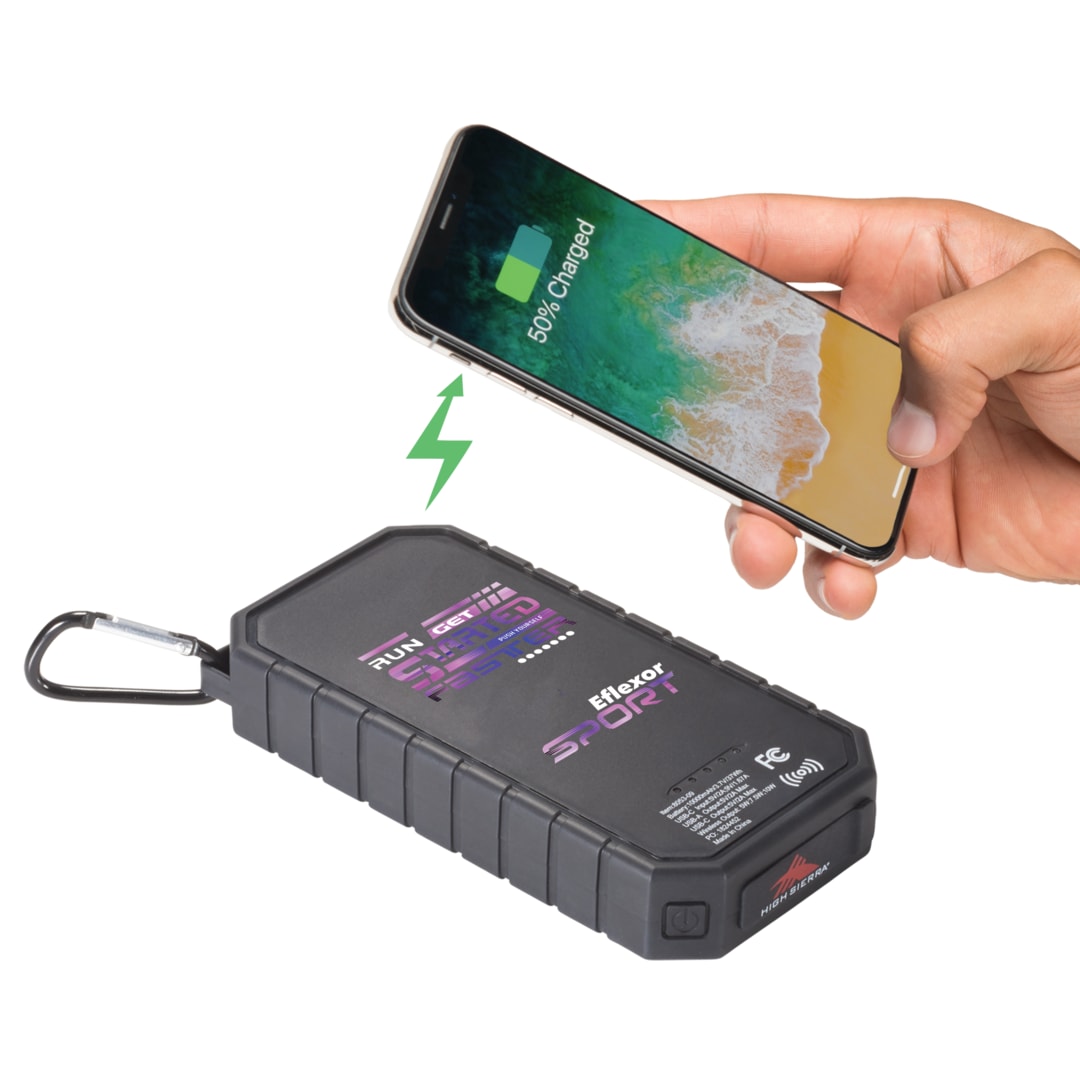 High Sierra High Sierra® IPX 5 Solar Fast Wireless Power Bank - 8053-09 Black