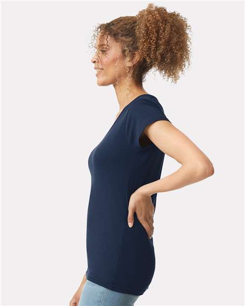 Gildan Women's Softstyle® V-Neck T-Shirt - 64V00L Navy