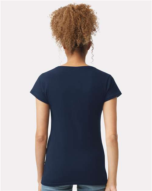 Gildan Women's Softstyle® V-Neck T-Shirt - 64V00L Navy