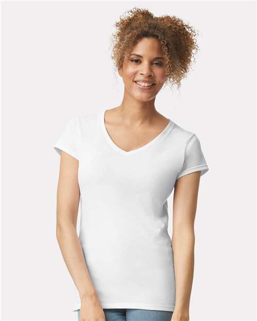 Gildan Women's Softstyle® V-Neck T-Shirt - 64V00L White