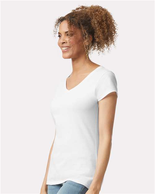 Gildan Women's Softstyle® V-Neck T-Shirt - 64V00L White