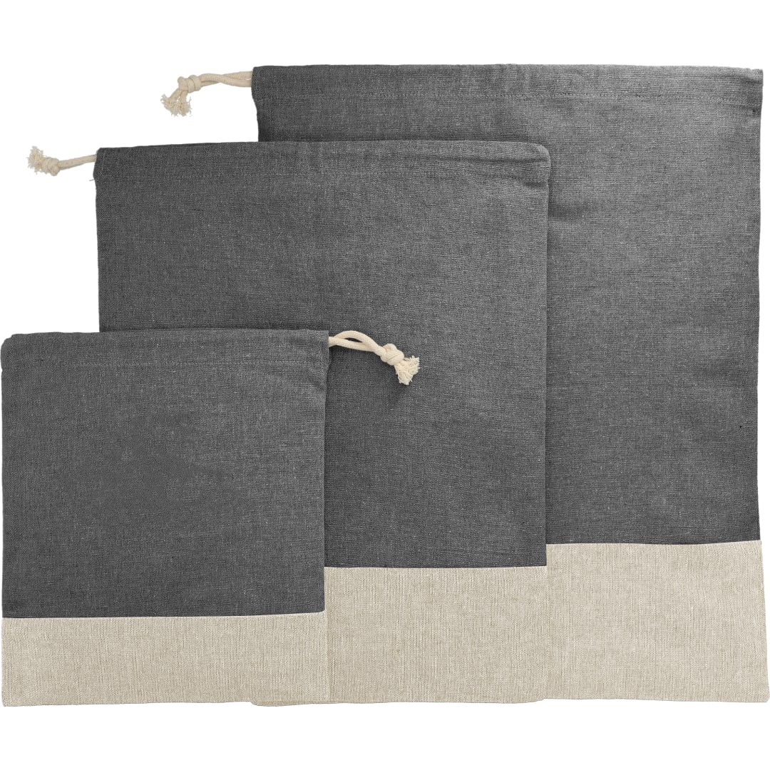  Split Recycled 3pc Travel Pouch Set - 8700-02