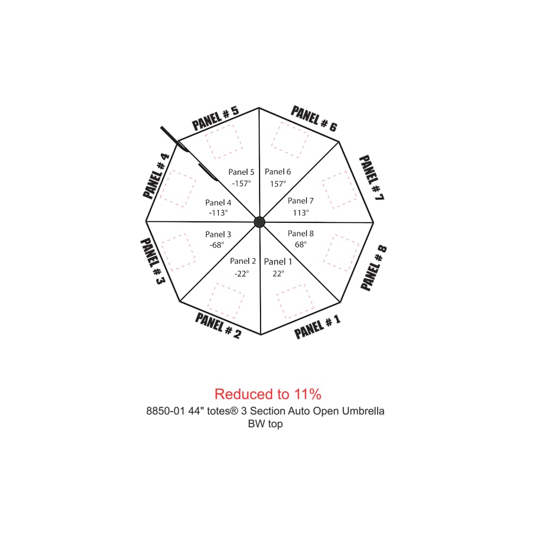 totes 42&quot; totes&#174; 3 Section Auto Open Umbrella - 8850-01 Black