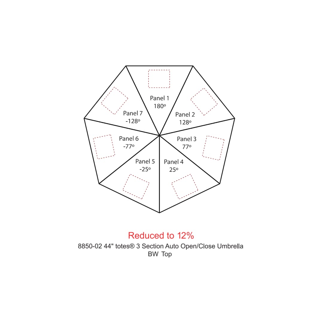 totes 44" totes® 3 Section Auto Open/Close Umbrella - 8850-02 Black