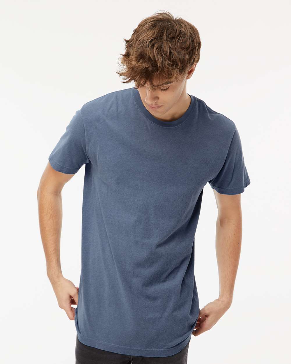 M&O Unisex Vintage Garment-Dyed T-Shirt - 6500M - 6500MM Blue Jean