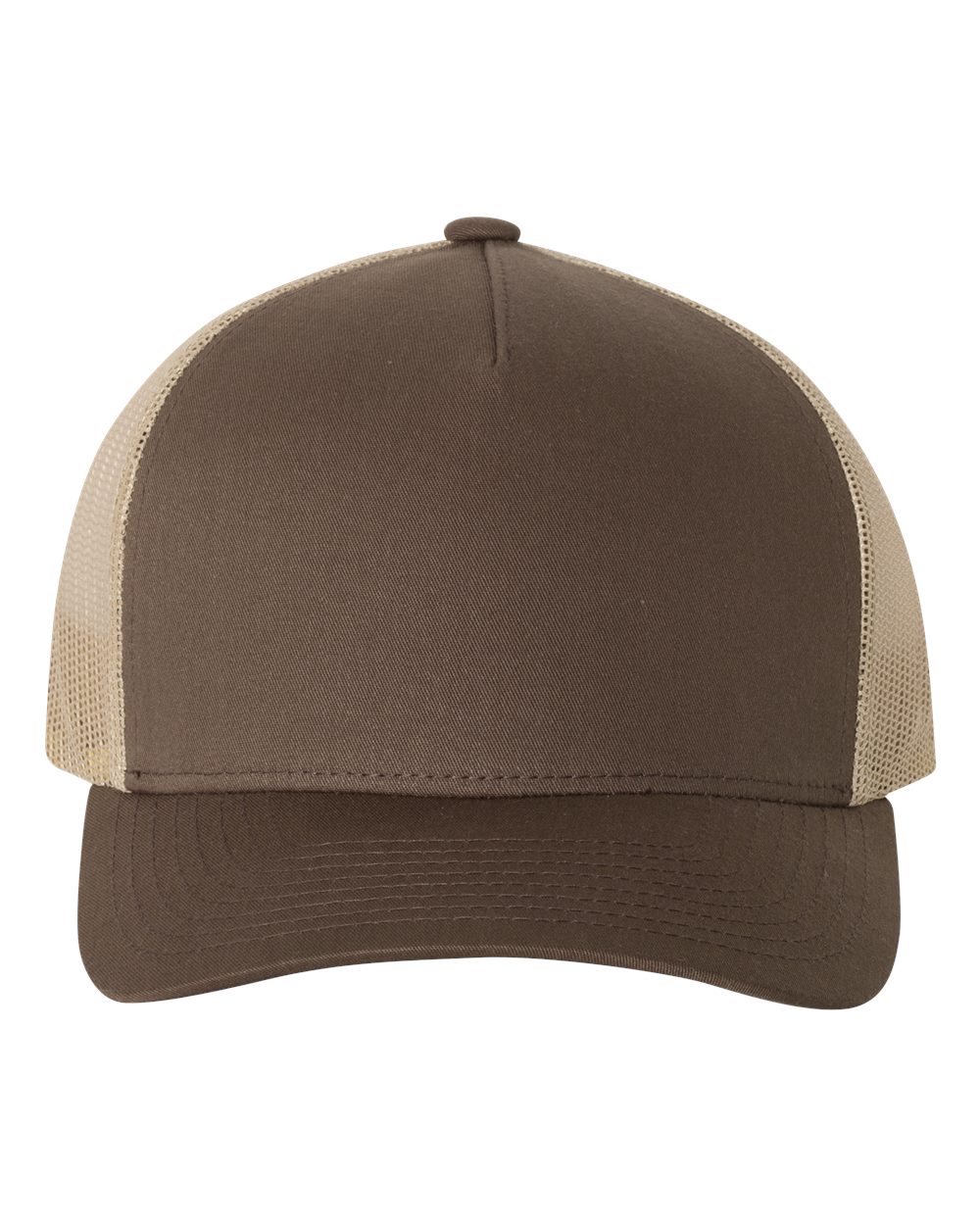 YP Classics Five-Panel Retro Trucker Cap - 6506 - 6506S Brown- Khaki