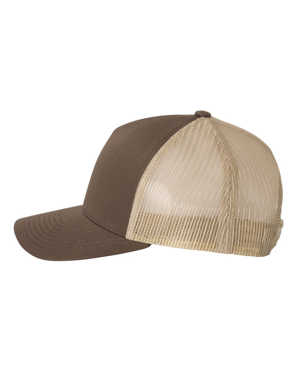 YP Classics Five-Panel Retro Trucker Cap - 6506 - 6506S Brown- Khaki