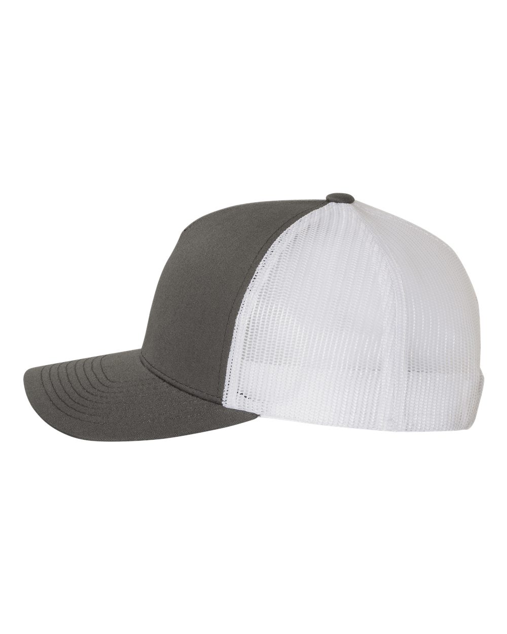 YP Classics Five-Panel Retro Trucker Cap - 6506 - 6506S Charcoal- White