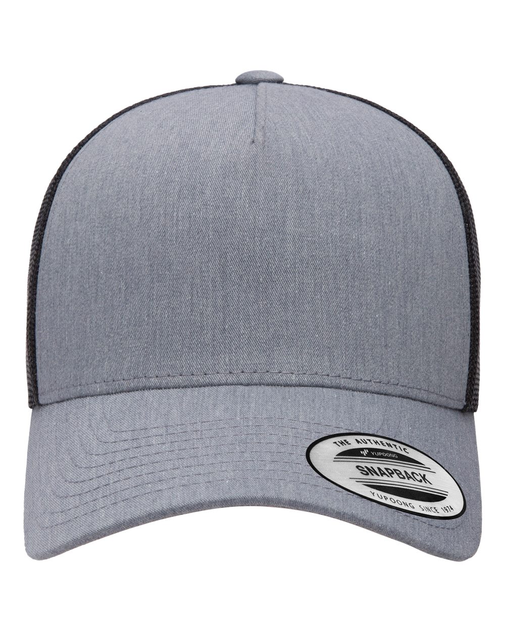 YP Classics Five-Panel Retro Trucker Cap - 6506 - 6506S Heather- Black