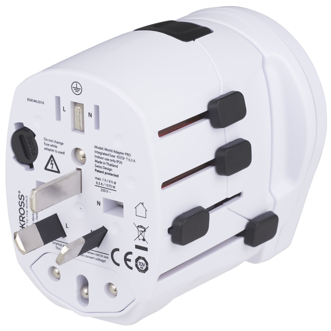 Skross SKROSS World Travel Adapter PRO World &amp; USB - 9444-03 White