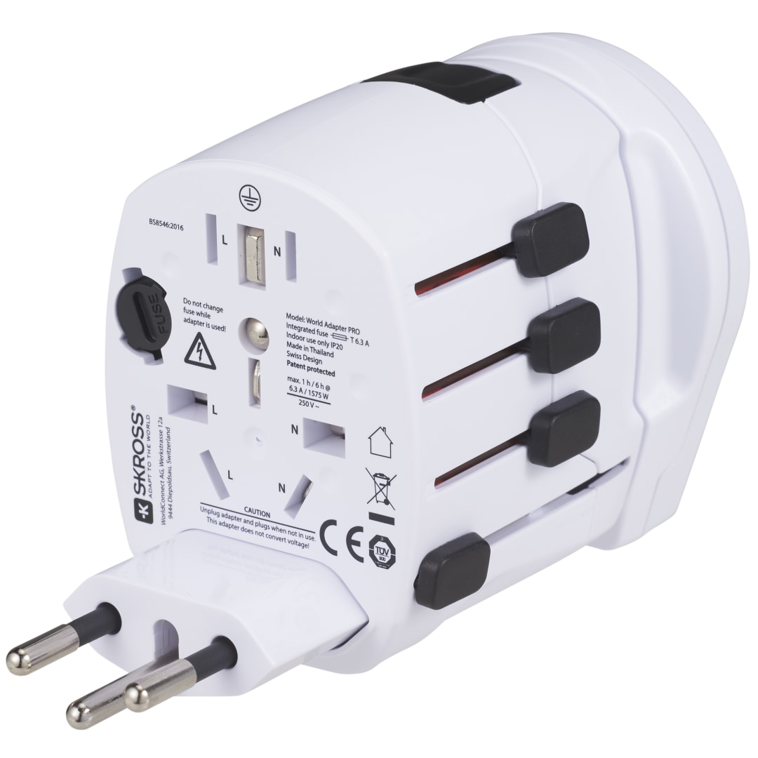 Skross SKROSS World Travel Adapter PRO World &amp; USB - 9444-03 White