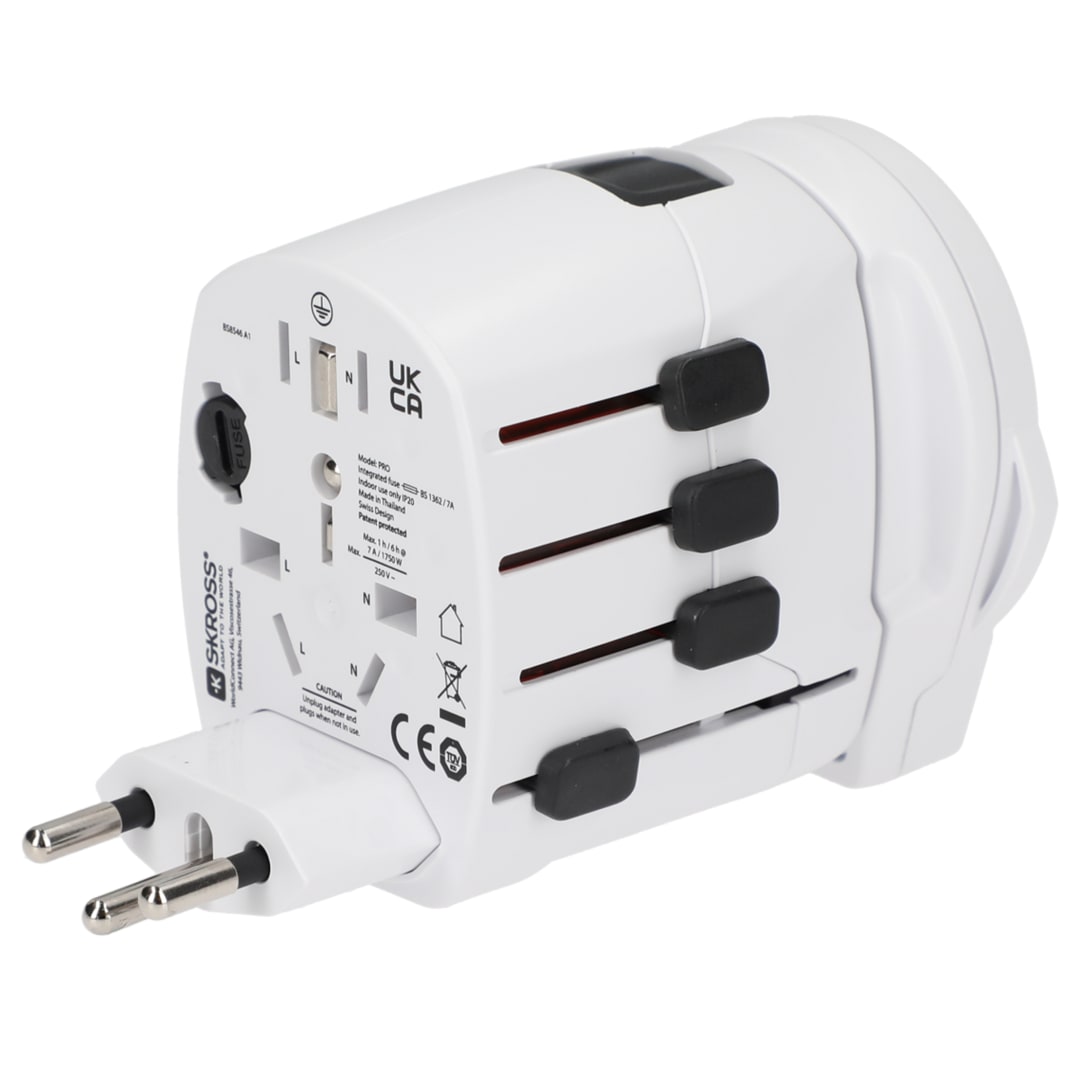 Skross SKROSS World Travel Adapter PRO World &amp; USB - 9444-03 White