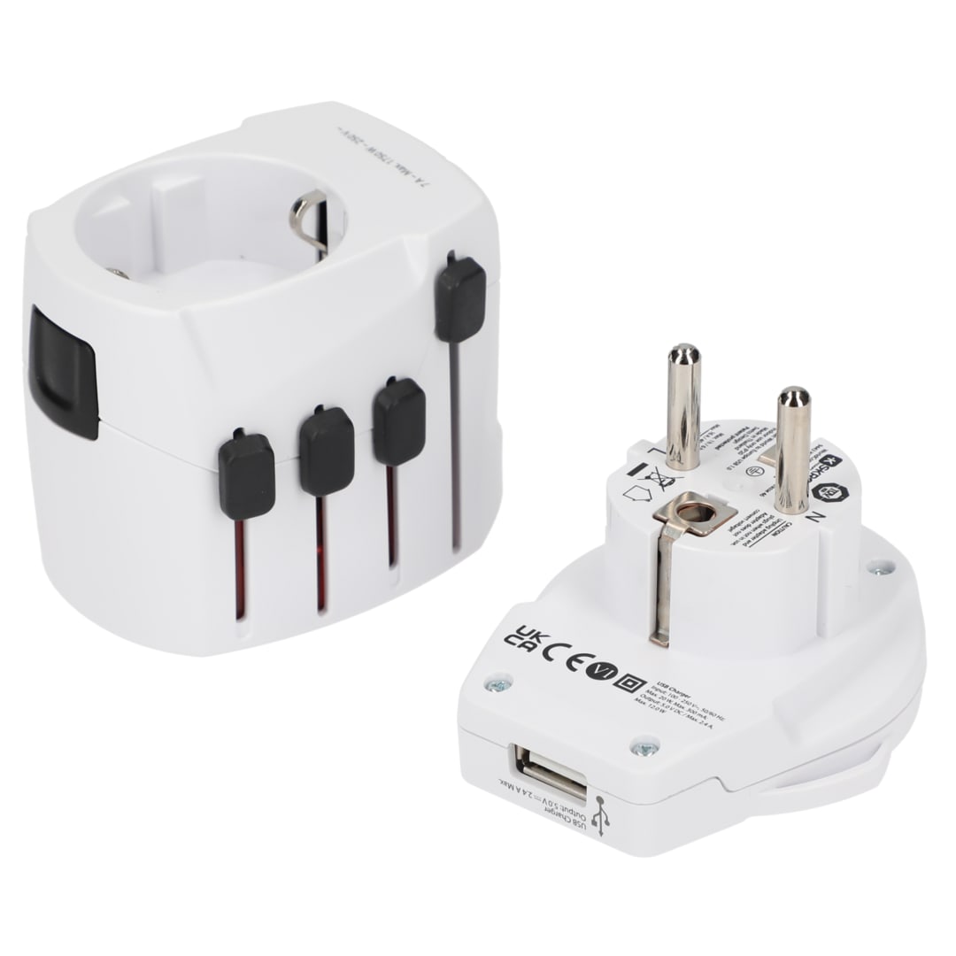 Skross SKROSS World Travel Adapter PRO World &amp; USB - 9444-03 White