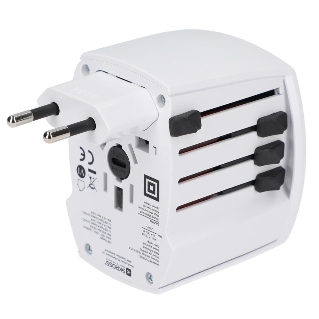 Skross SKROSS World Travel Adapter MUV USB Type A &amp; Type - 9444-05 White