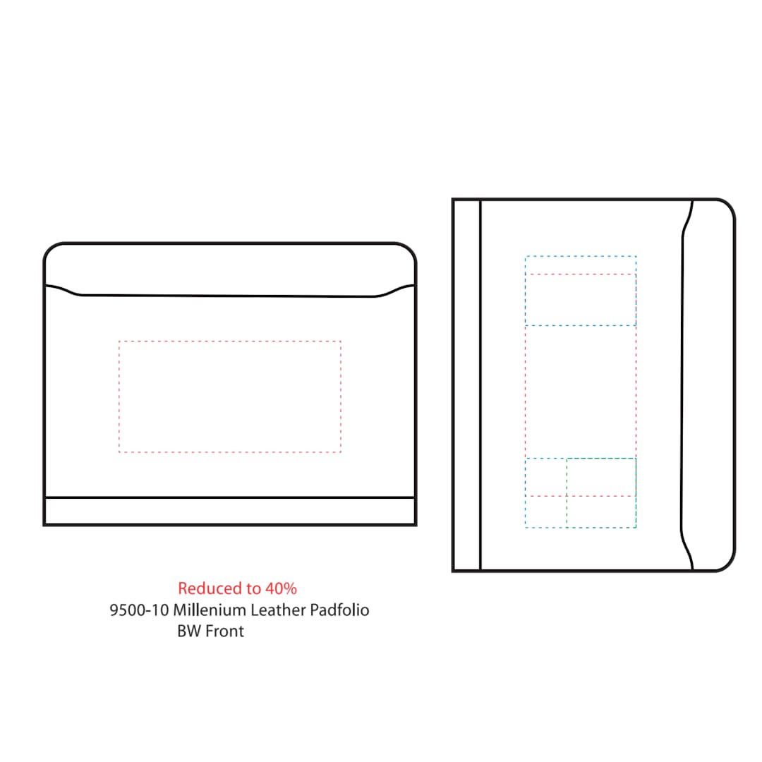 FSC&#174; Mix Millennium Leather Zippered Padfolio - 9500-10 Black