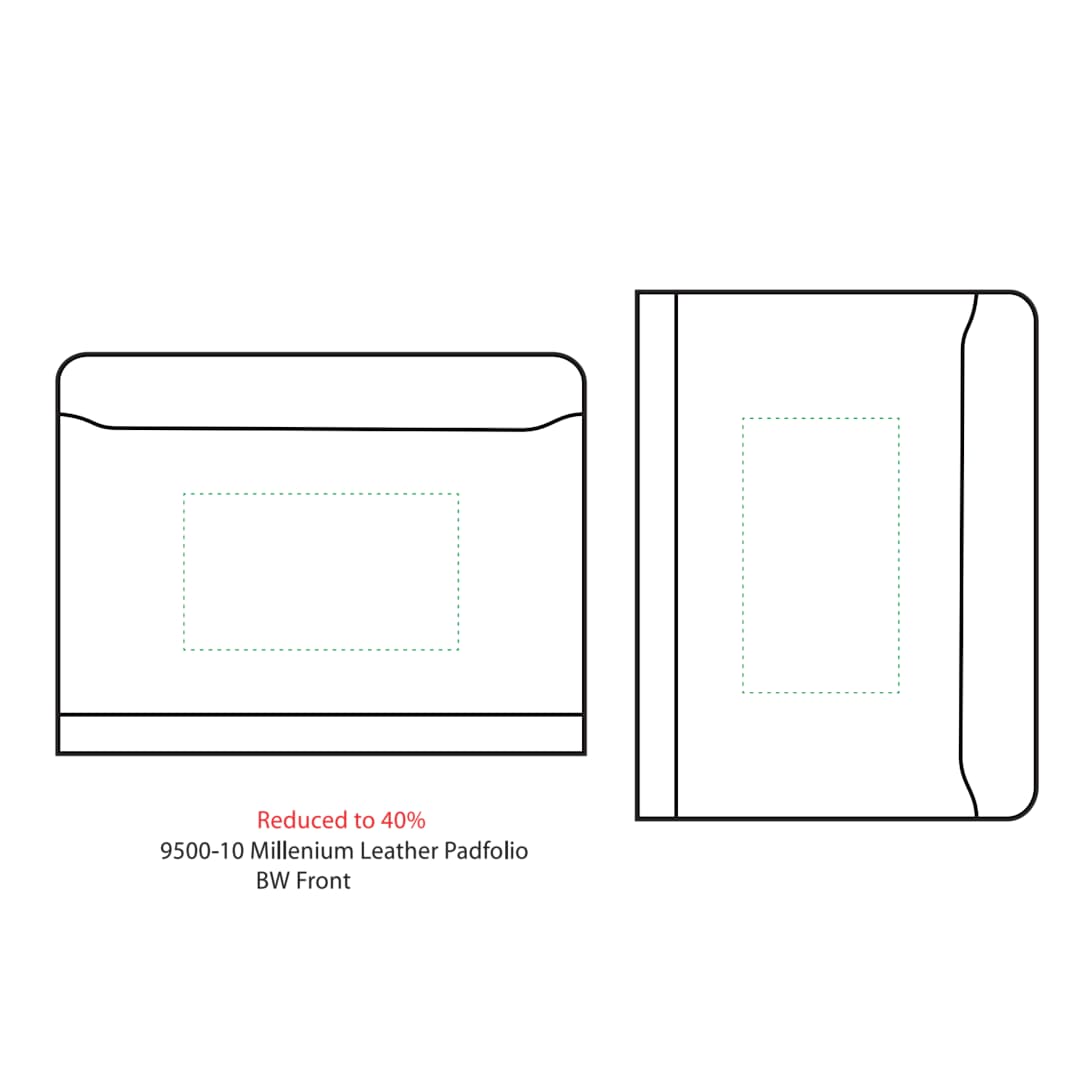 FSC&#174; Mix Millennium Leather Zippered Padfolio - 9500-10 Black