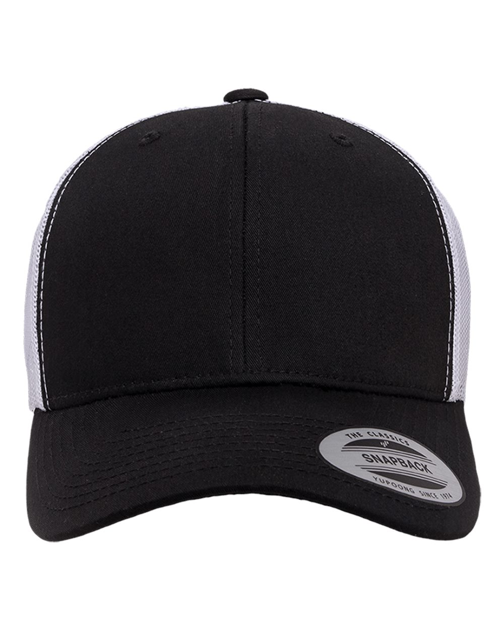 YP Classics Retro Trucker Cap - 6606 Black- White