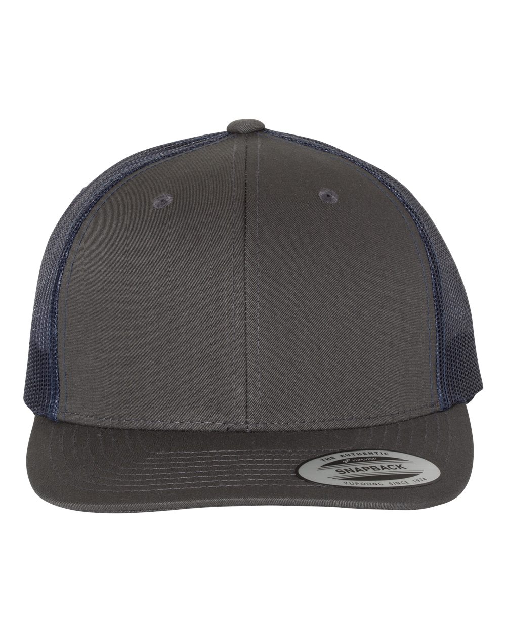 YP Classics Retro Trucker Cap - 6606 Charcoal- Navy