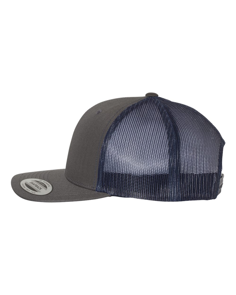 YP Classics Retro Trucker Cap - 6606 Charcoal- Navy