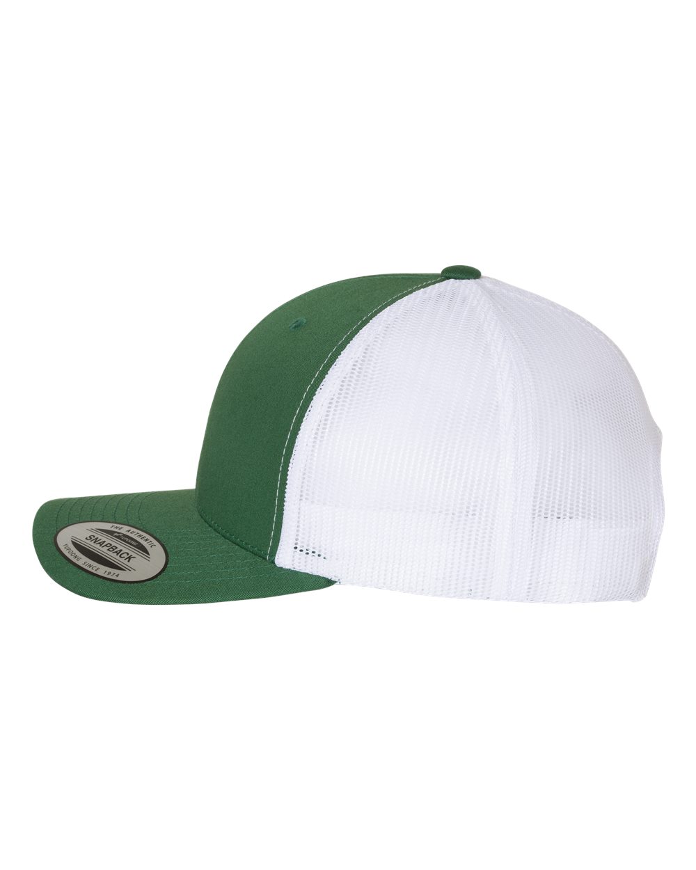YP Classics Retro Trucker Cap - 6606 Evergreen- White