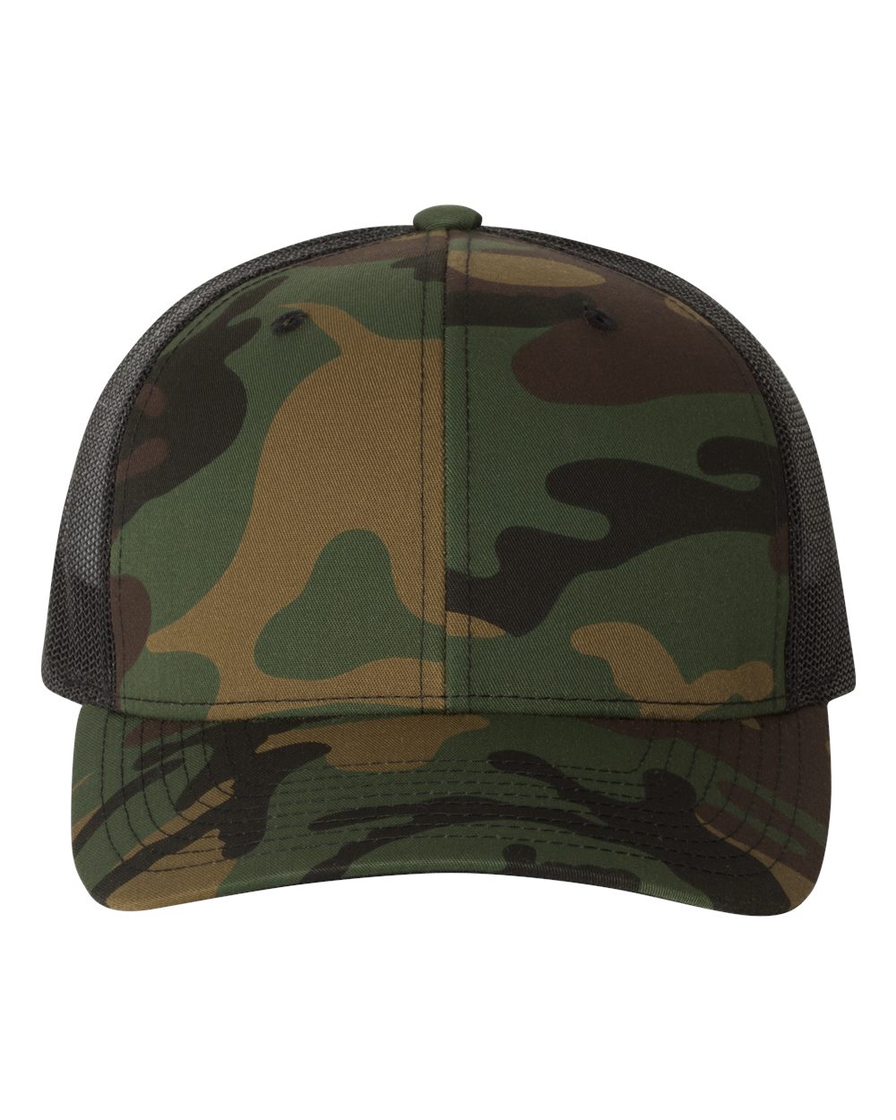 YP Classics Retro Trucker Cap - 6606 Green Camo- Black