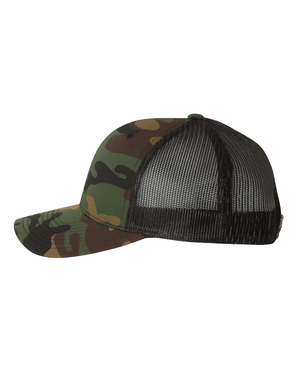 YP Classics Retro Trucker Cap - 6606 Green Camo- Black