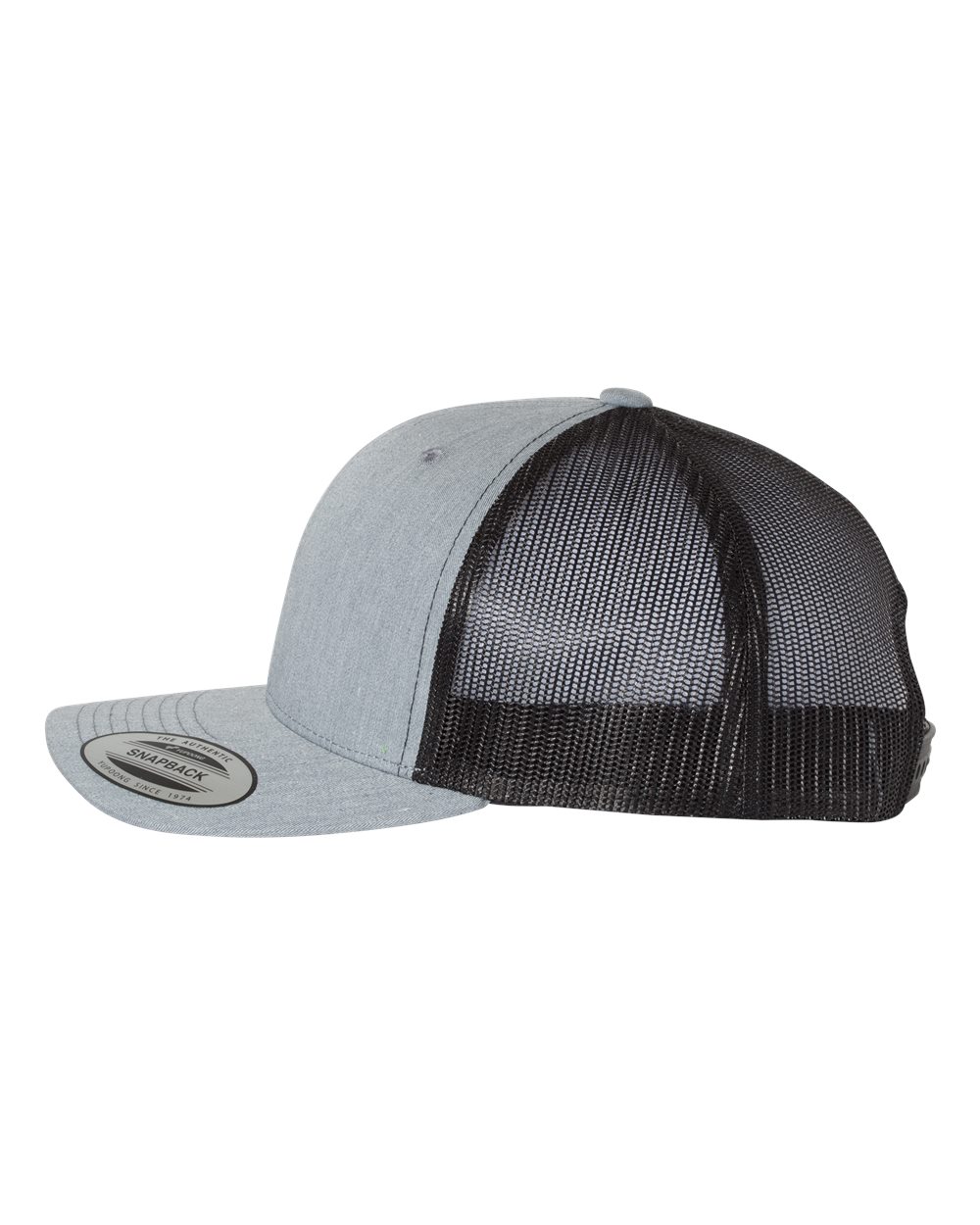YP Classics Retro Trucker Cap - 6606 Heather Grey- Black