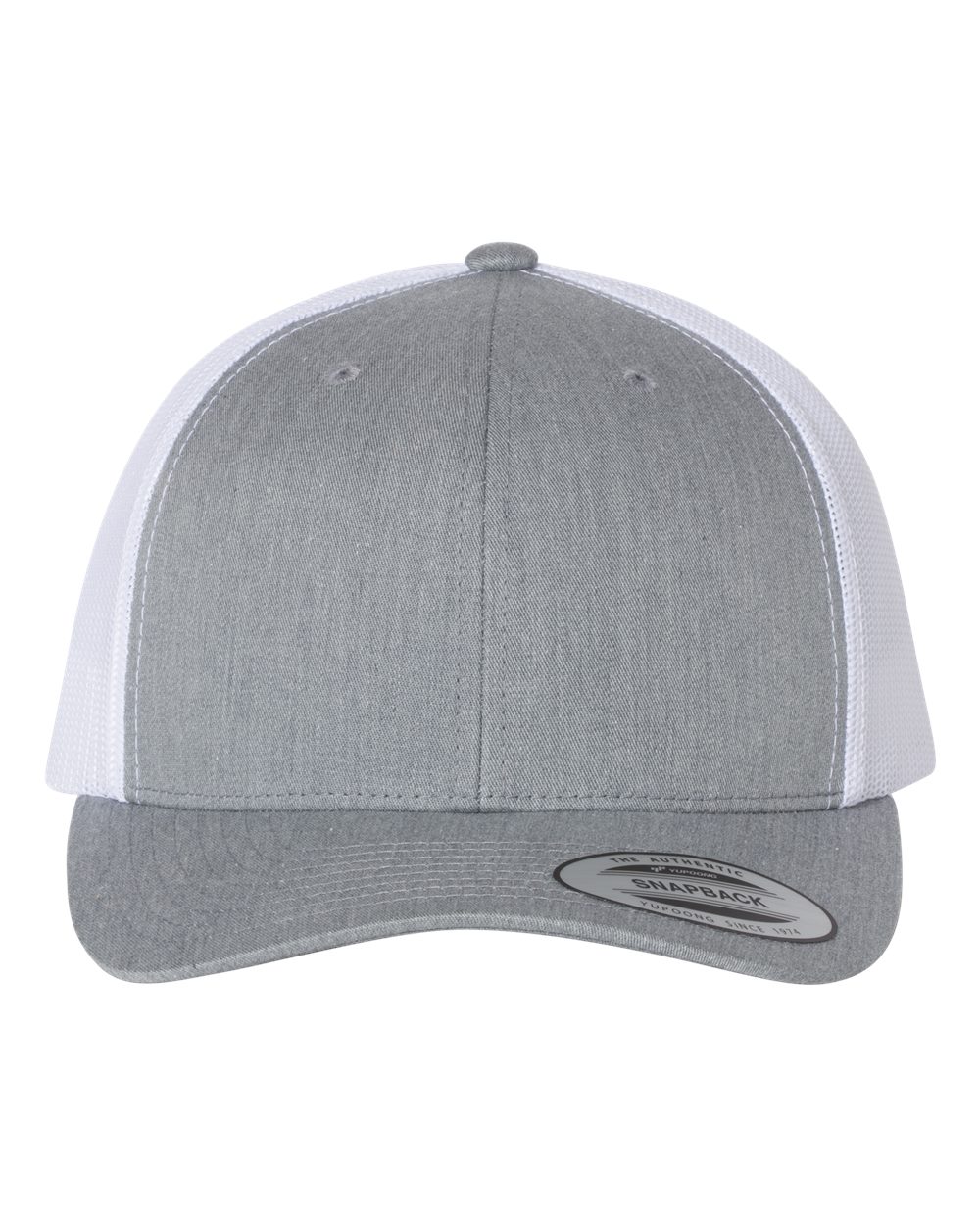 YP Classics Retro Trucker Cap - 6606 Heather Grey- White