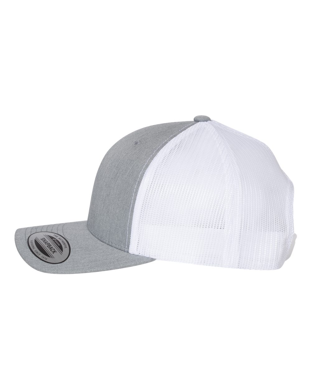 YP Classics Retro Trucker Cap - 6606 Heather Grey- White