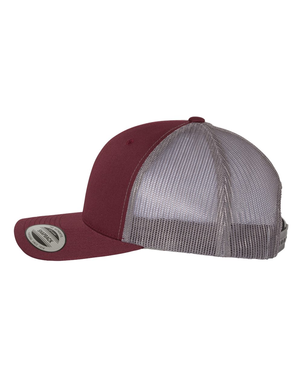 YP Classics Retro Trucker Cap - 6606 Maroon- Grey
