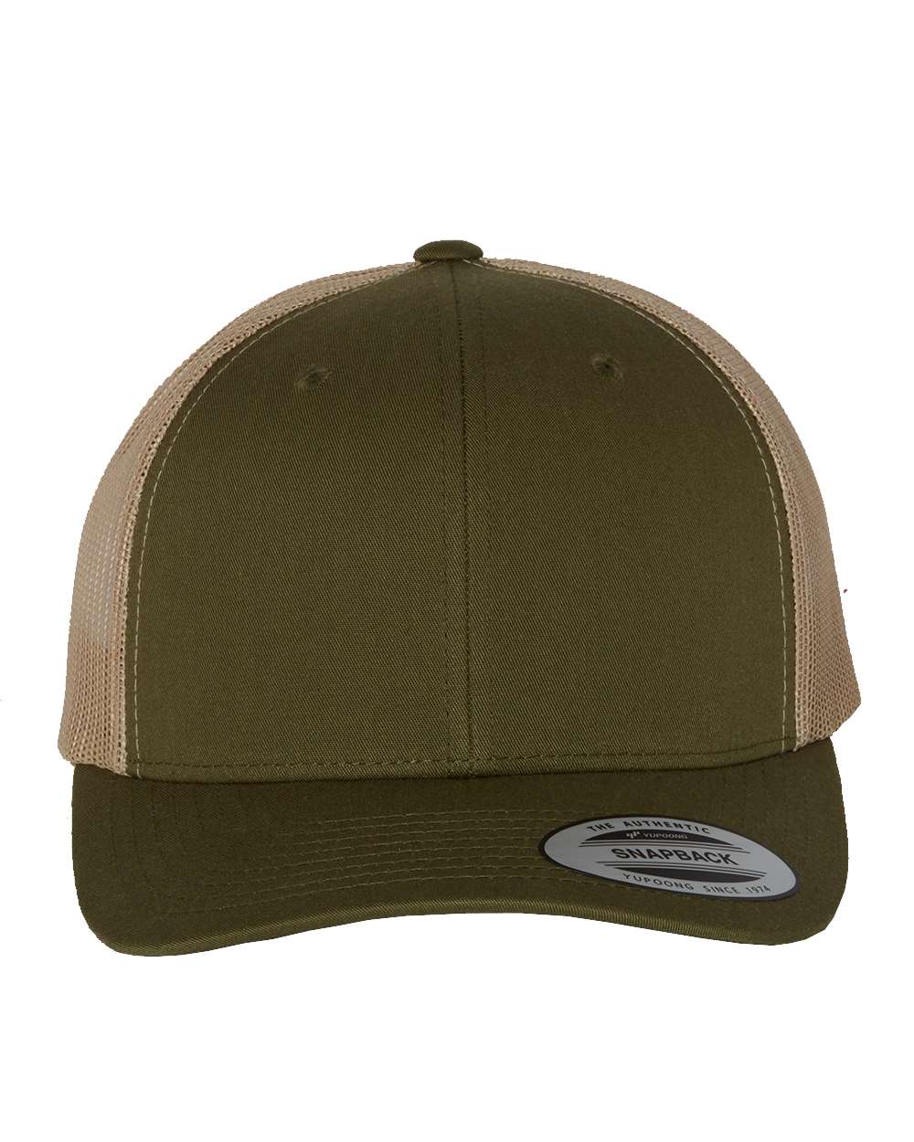 YP Classics Retro Trucker Cap - 6606 Moss- Khaki