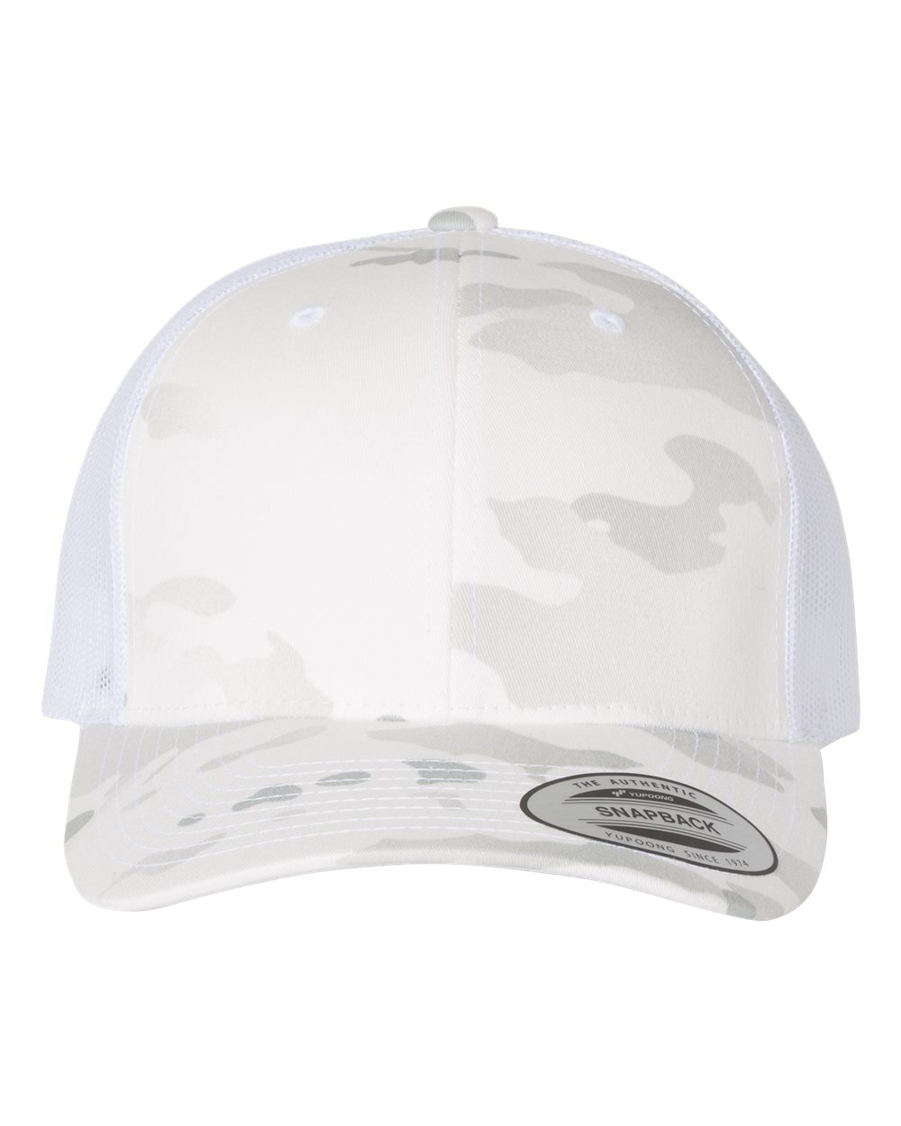 YP Classics Retro Trucker Cap - 6606 Multicam Alpine- White