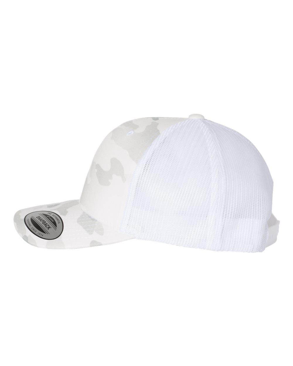 YP Classics Retro Trucker Cap - 6606 Multicam Alpine- White