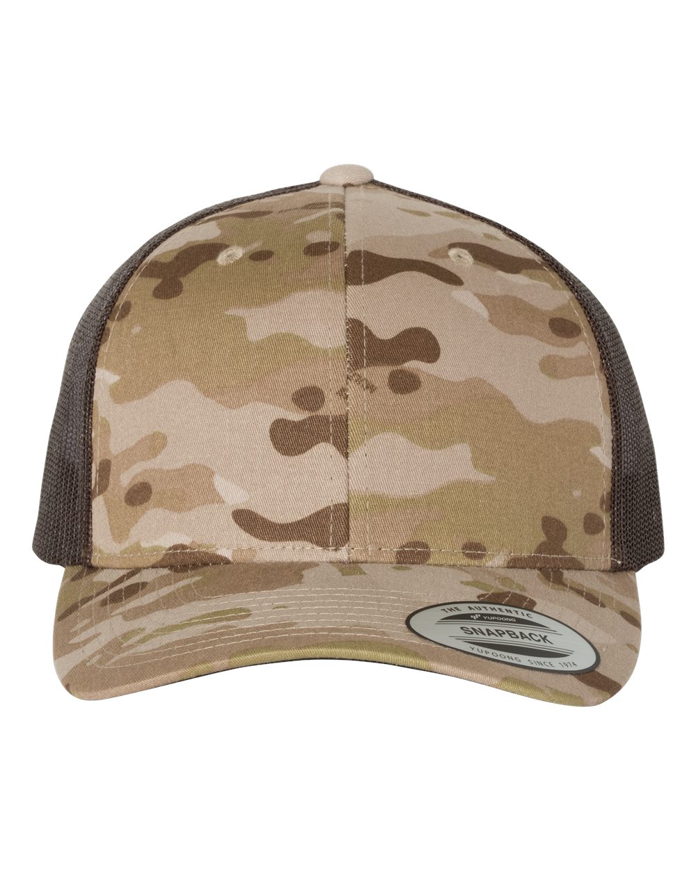 YP Classics Retro Trucker Cap - 6606 Multicam Arid- Brown
