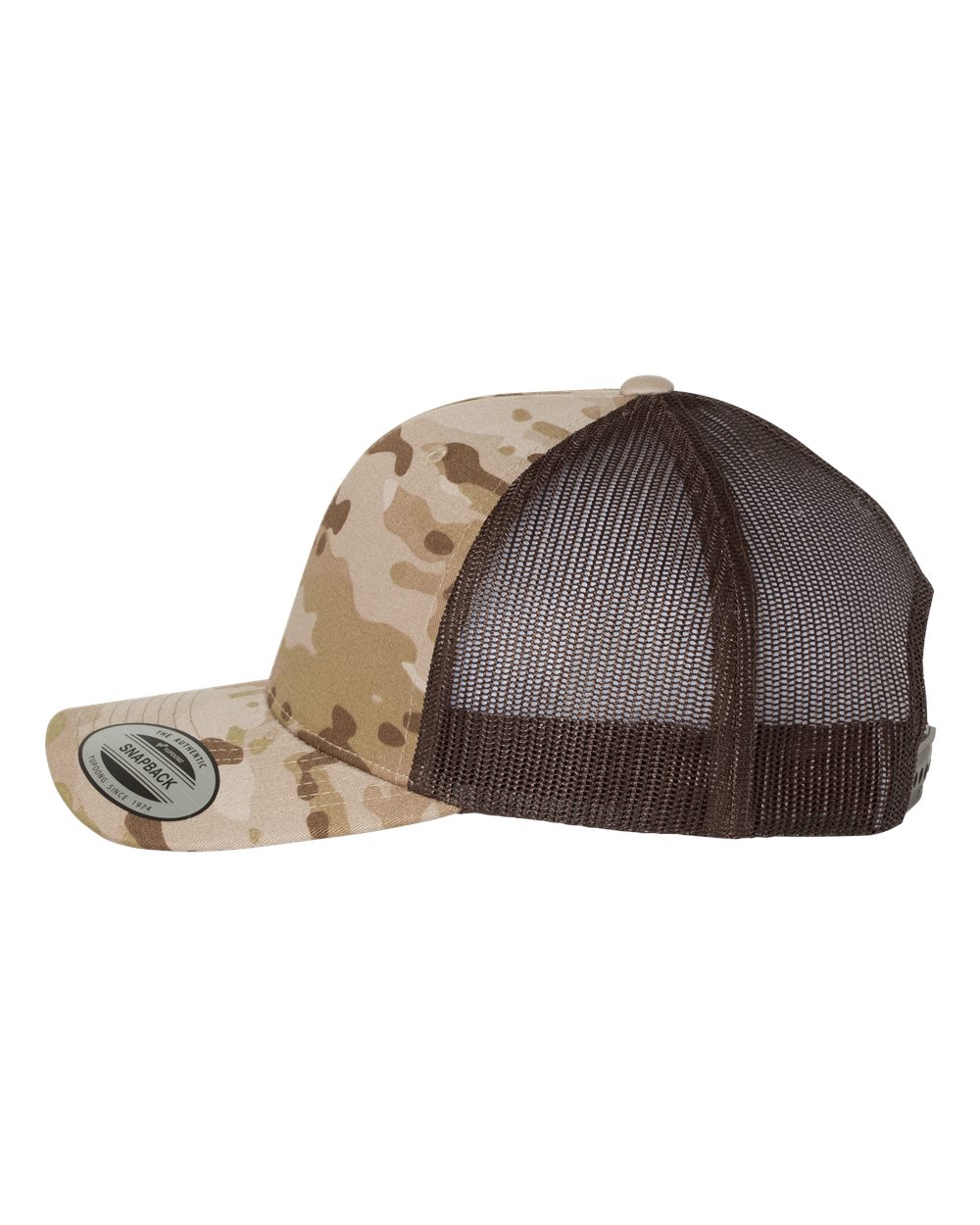 YP Classics Retro Trucker Cap - 6606 Multicam Arid- Brown