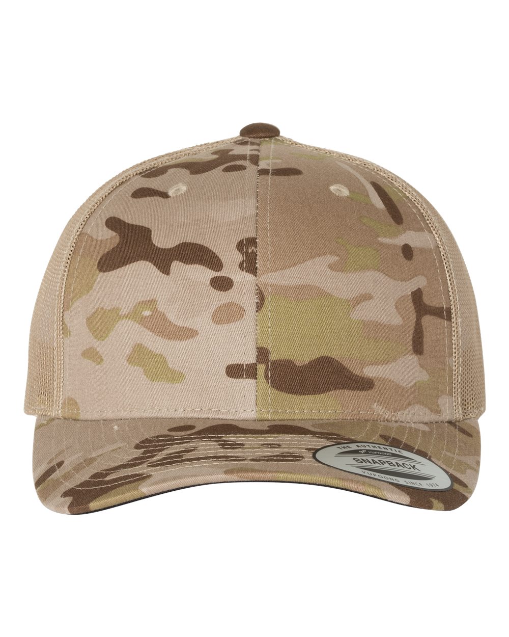 YP Classics Retro Trucker Cap - 6606 Multicam Arid- Tan