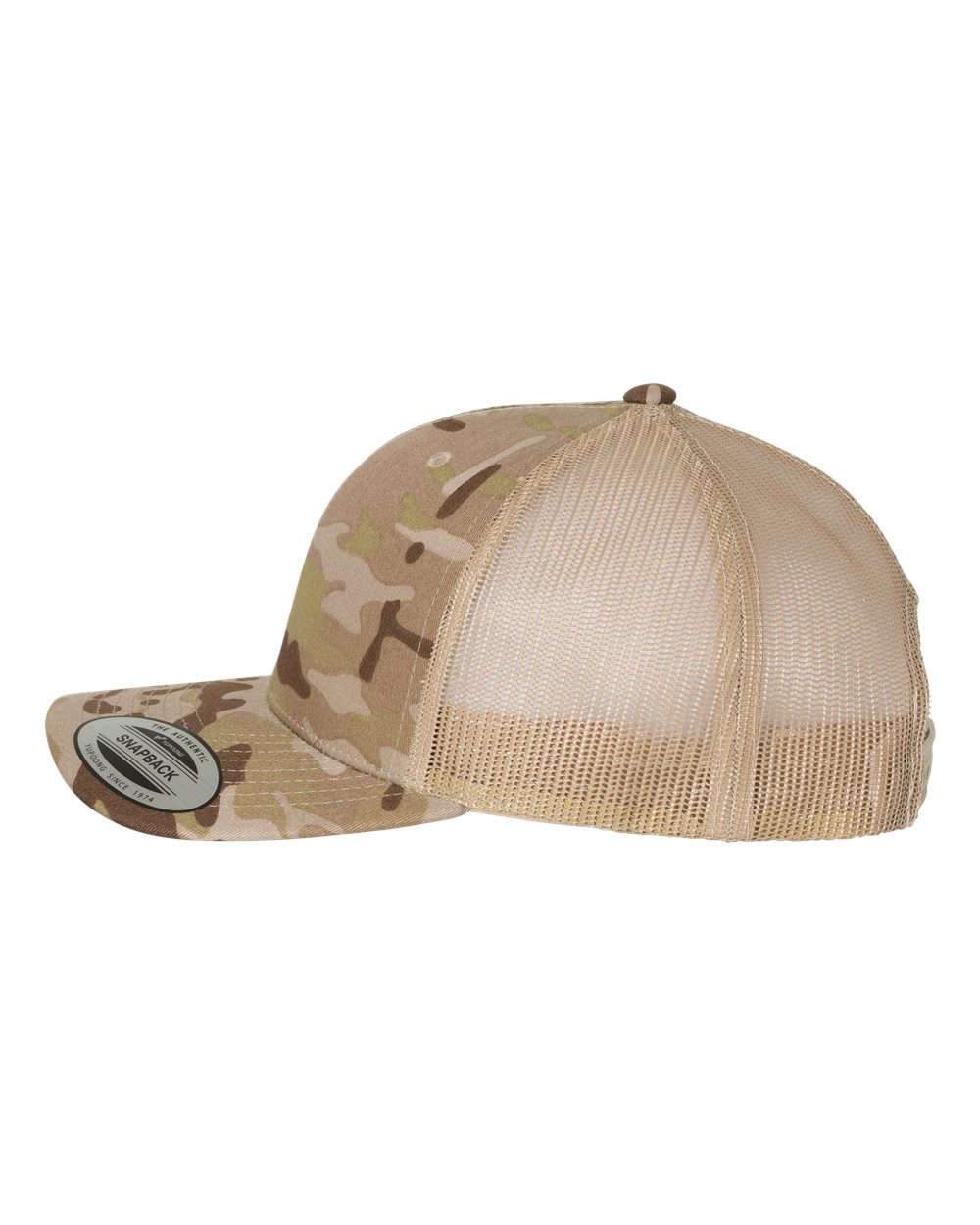 YP Classics Retro Trucker Cap - 6606 Multicam Arid- Tan